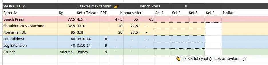 Programın İlerleyişi & Ağırlık Artışı